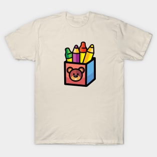 box of pencils with a bear's head T-Shirt